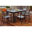Modway Maine 7-Piece Modern Aluminum Patio Dining Set - Brown/Gray