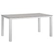 Modway Maine 7-Piece Modern Aluminum Patio Dining Set - White/Light Gray