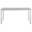 Modway Maine 7-Piece Modern Aluminum Patio Dining Set - White/Light Gray