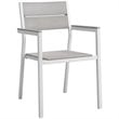 Modway Maine 7-Piece Modern Aluminum Patio Dining Set - White/Light Gray