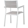 Modway Maine 7-Piece Modern Aluminum Patio Dining Set - White/Light Gray
