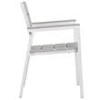 Modway Maine 7-Piece Modern Aluminum Patio Dining Set - White/Light Gray