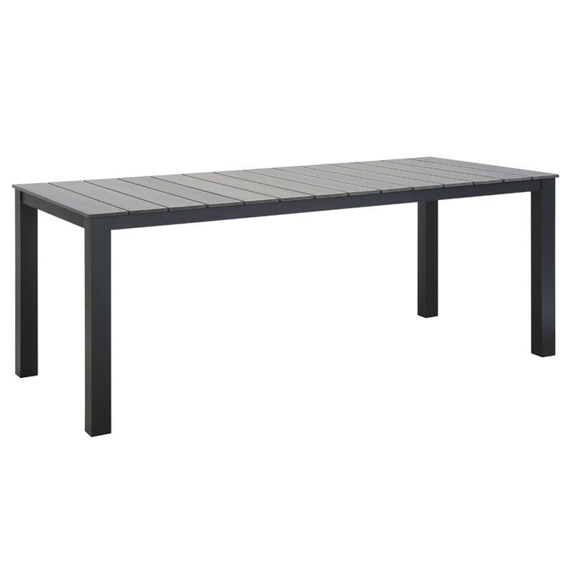 Modway Maine 7-Piece Modern Aluminum Patio Dining Set in Brown/Gray