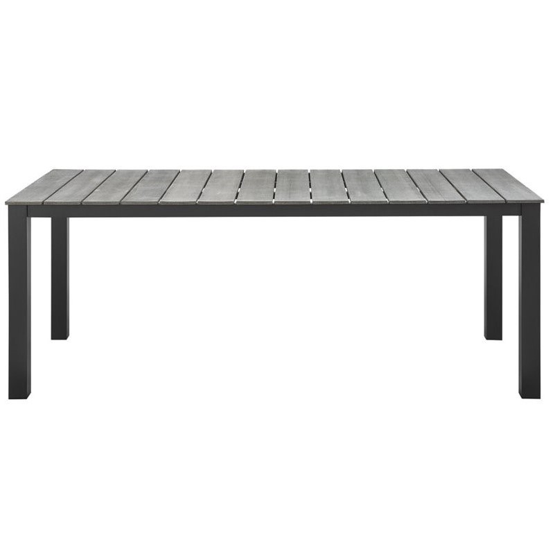 Modway Maine 7-Piece Modern Aluminum Patio Dining Set in Brown/Gray