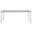 Modway Maine 7-Piece Modern Aluminum Patio Dining Set in White/Light Gray