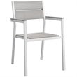 Modway Maine 7-Piece Modern Aluminum Patio Dining Set in White/Light Gray