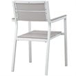 Modway Maine 7-Piece Modern Aluminum Patio Dining Set in White/Light Gray