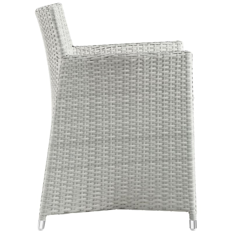 Modway Junction 9-Piece Aluminum Rattan Patio Dining Set in Gray/White