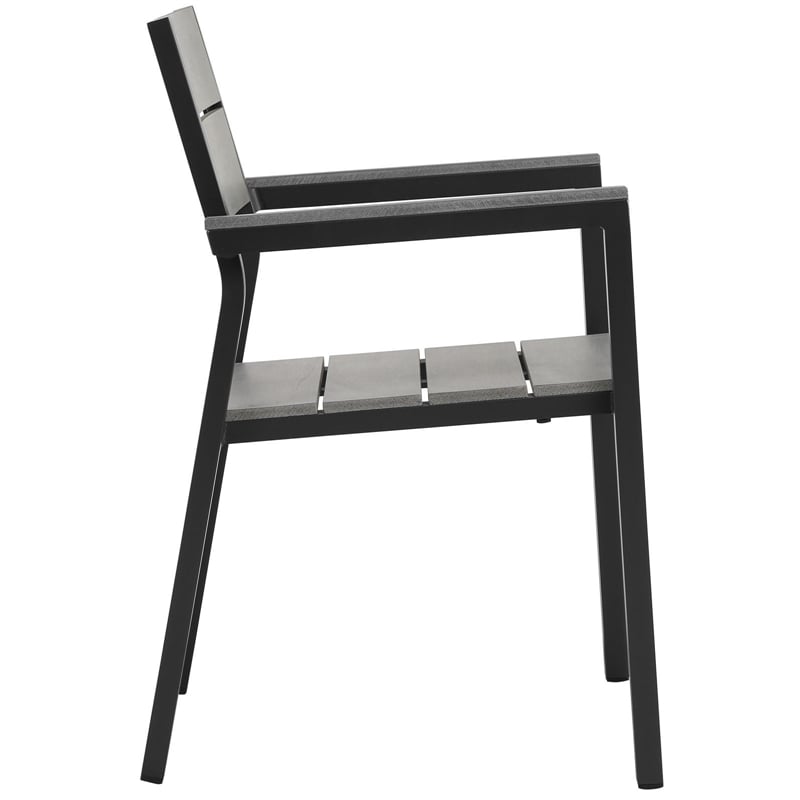 Modway Maine 9-Piece Modern Aluminum Patio Dining Set in Brown/Gray