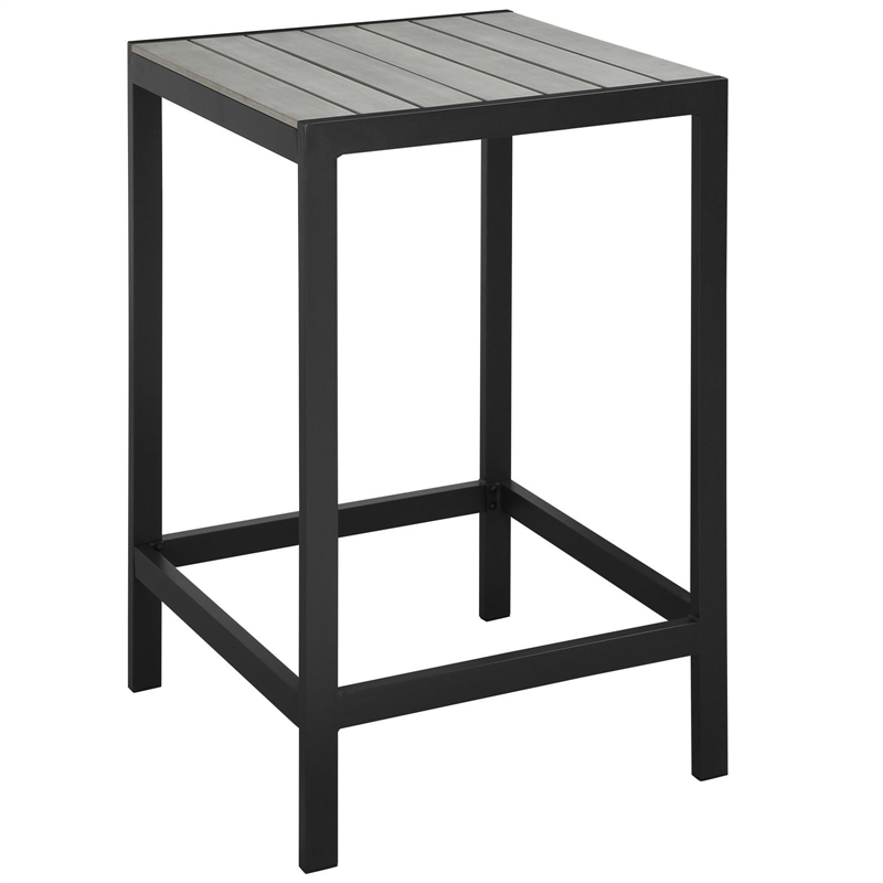 Modway Maine 3-Piece Modern Aluminum Patio Dining Set - Brown and Gray
