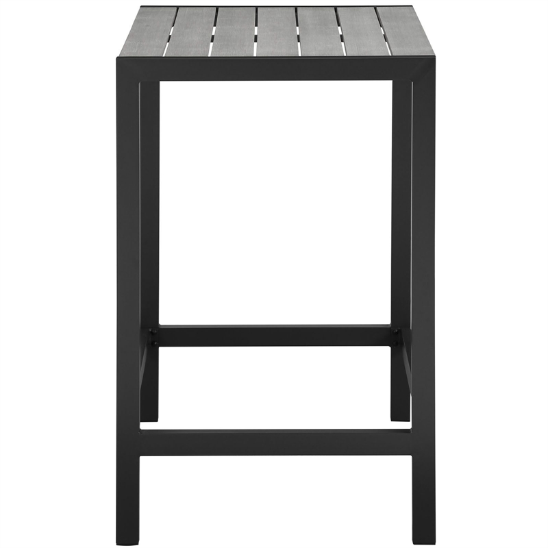 Modway Maine 3-Piece Modern Aluminum Patio Dining Set - Brown and Gray