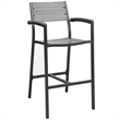 Modway Maine 3-Piece Modern Aluminum Patio Dining Set - Brown and Gray