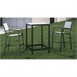 Modway Maine 3-Piece Modern Aluminum Patio Dining Set - Brown and Gray