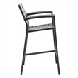 Modway Maine 3-Piece Modern Aluminum Patio Dining Set in White and Light Gray