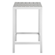 Modway Maine 3-Piece Modern Aluminum Patio Dining Set in White and Light Gray