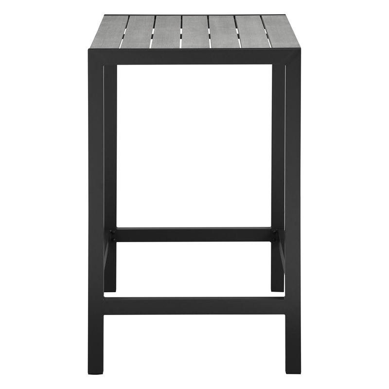 Modway Maine 3-Piece Modern Aluminum Patio Dining Set in White and Light Gray