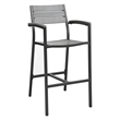 Modway Maine 3-Piece Modern Aluminum Patio Dining Set in White and Light Gray