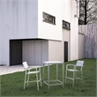 Modway Maine 3-Piece Modern Aluminum Patio Dining Set in White and Light Gray
