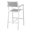 Modway Maine 3-Piece Modern Aluminum Patio Dining Set in White and Light Gray