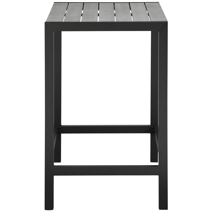 Modway Maine 5-Piece Modern Aluminum Patio Bar Set in Brown/Gray