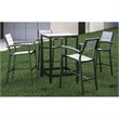 Modway Maine 5-Piece Modern Aluminum Patio Bar Set in Brown/Gray