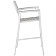 Modway Maine 5-Piece Modern Aluminum Patio Bar Set in White/Light Gray