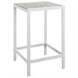 Modway Maine 5-Piece Modern Aluminum Patio Bar Set in White/Light Gray