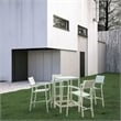 Modway Maine 5-Piece Modern Aluminum Patio Bar Set in White/Light Gray