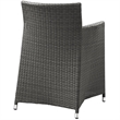 Modway Junction 3-Piece Aluminum Rattan Patio Dining Set in Brown/White