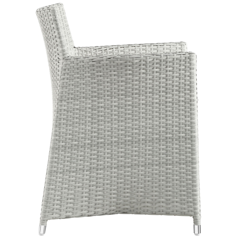 Modway Junction 3-Piece Aluminum Rattan Patio Dining Set in Gray/White