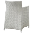 Modway Junction 3-Piece Aluminum Rattan Patio Dining Set in Gray/White