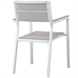 Modway Maine 3-Piece Modern Aluminum Patio Dining Set in White/Light Gray