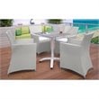 Modway Junction 5-Piece Aluminum Rattan Patio Dining Set in Gray/White