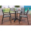 Modway Maine 5-Piece Modern Aluminum Patio Dining Set in Brown/Gray