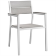 Modway Maine 5-Piece Modern Aluminum Patio Dining Set in White/Light Gray