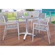 Modway Maine 5-Piece Modern Aluminum Patio Dining Set in White/Light Gray