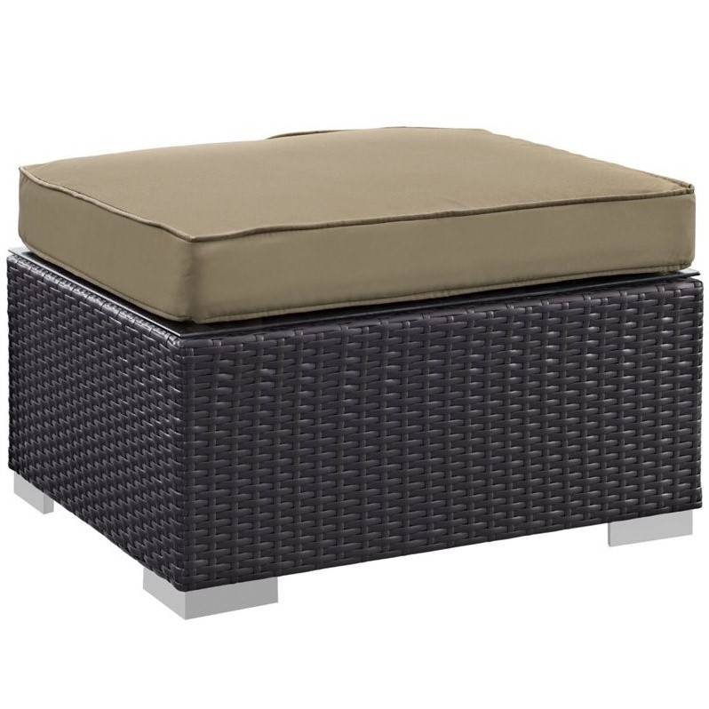 Modway Convene 5-Piece Aluminum Rattan Patio Sectional Set in Espresso/Mocha