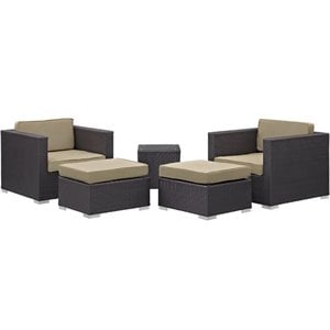 modway convene 5 piece outdoor sofa set