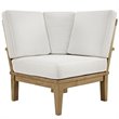 Modway Marina 6-Piece Solid Teak Wood Patio Sofa Sectional Set in Natural/White