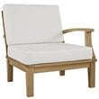 Modway Marina 8 Piece Outdoor Teak Sofa Set in Natural and White