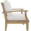 Modway Marina 2-Piece Solid Teak Wood Patio Sofa Sectional Set - Natural/White