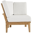 Modway Marina 3 Piece Outdoor Teak Sofa Set in Natural and White