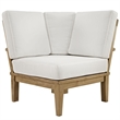 Modway Marina 3 Piece Outdoor Teak Sofa Set in Natural and White