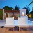 Modway Marina 2-Piece Teak Wood Patio Sofa Sectional Set in Natural/White