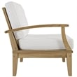 Modway Marina 2-Piece Solid Teak Wood Patio Sofa Sectional Set in Natural/White