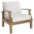 Modway Marina Outdoor Teak Chairs in Natural and White (Set of 2)