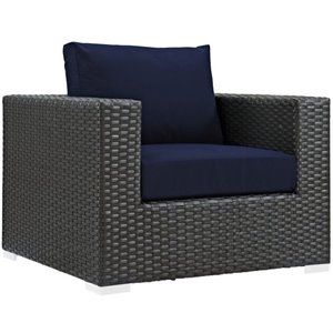 modway sojourn outdoor armchair in canvas navy