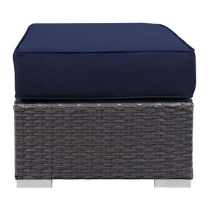 modway sojourn patio ottoman in canvas navy