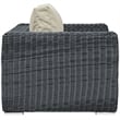 Modway Summon Aluminum Fabric and Rattan Patio Armchair in Canvas/Beige