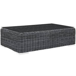modway summon outdoor coffee table in gray